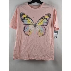 Art Class Oversized Butterfly Short Sleeve T-Shirt Pink‎ L 10/12 Pastel Relaxed